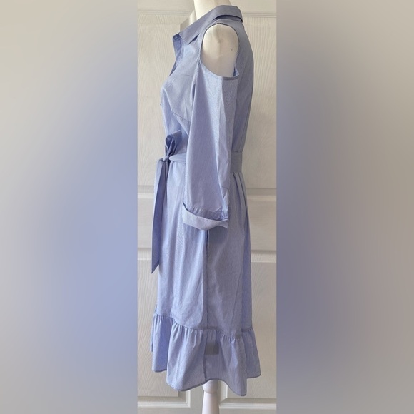 NWOT Worthington Striped Cold Shoulder Dress Size L - Picture 4 of 10
